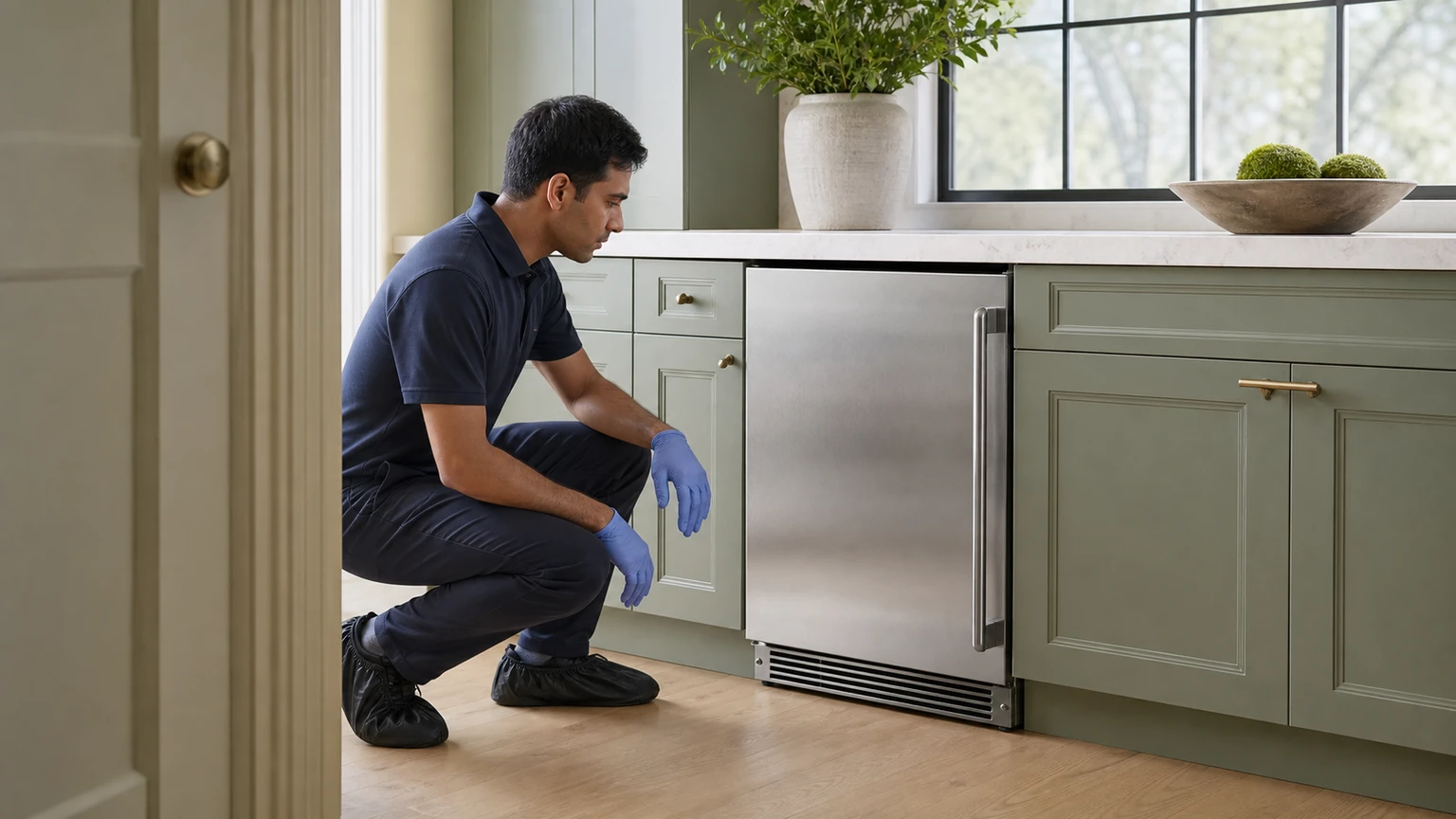 Undercounter ice maker diagnostic visit in the service area