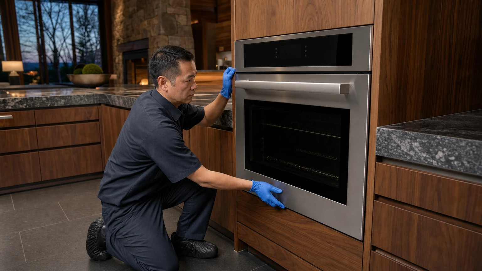 Built-in wall oven diagnostic visit in the service area