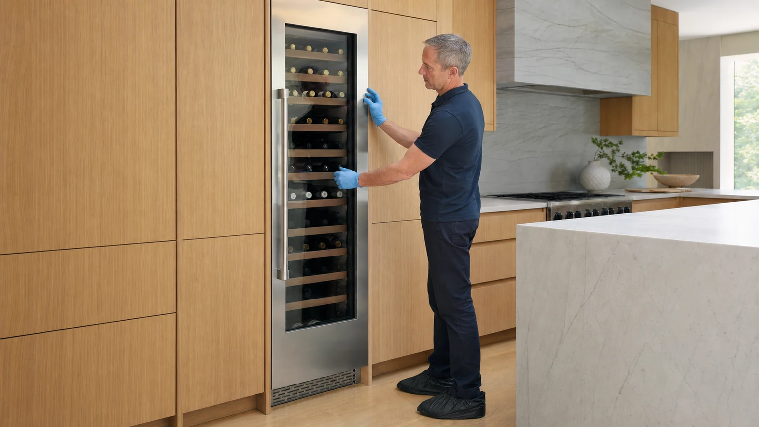 Built-in wine cooler diagnostic visit in the service area